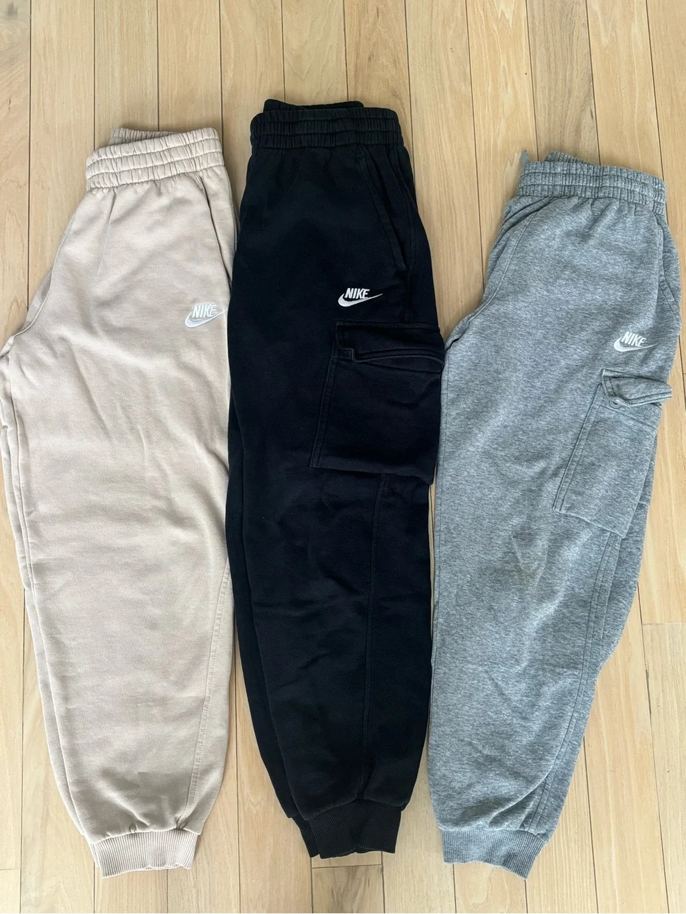 Nike YOUTH LARGE Sweatpants Trio - Black, Gray, Cream